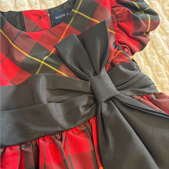 Ralph Lauren Holiday Christmas Dress Red Black Plaid 3T Party Dress - Picture 4 of 14